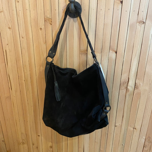 Eileen Fisher Suede Hobo, Black, Lrg