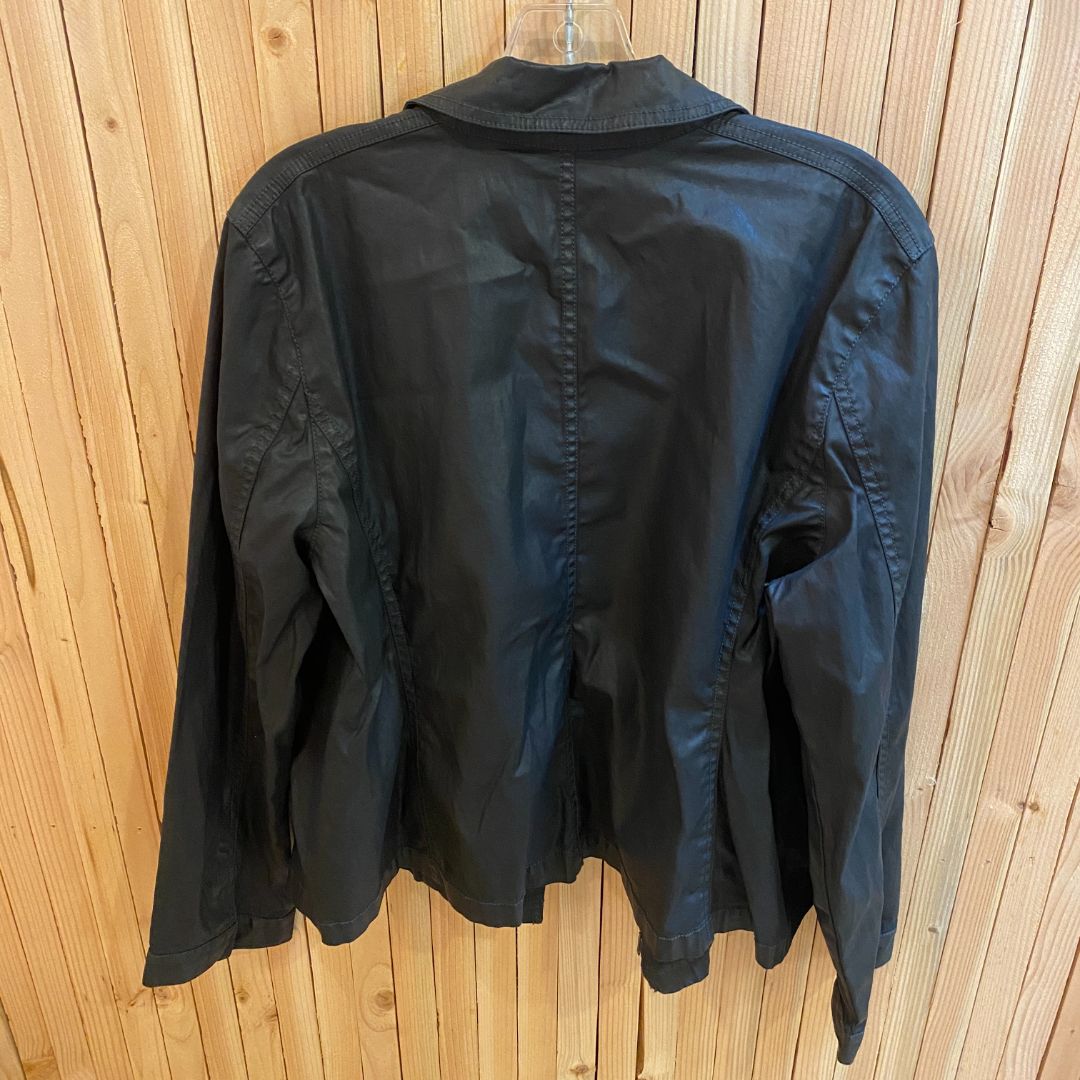 Eileen Fisher Coated Denim Motorcycle Jacket, Black, XL – Fashion  Consignment Studio