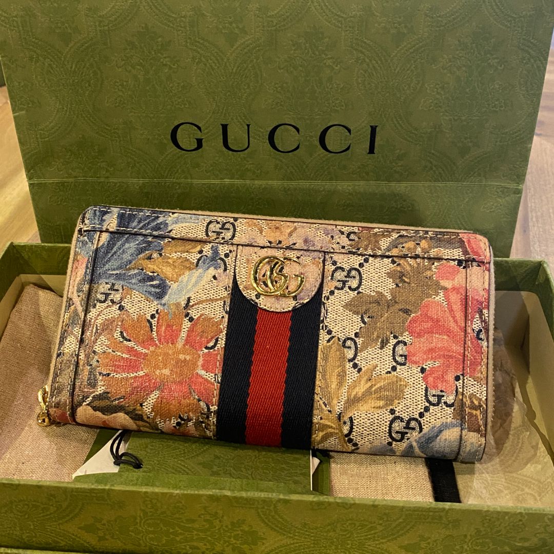 Gucci Ophida Flora Zip Wallet